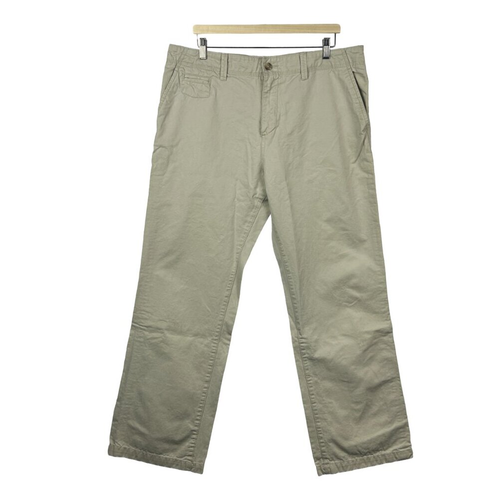 Old Navy Pants Mens 38x31*‎ Khakis Beige Flat Front Baggy Cotton Casual Trousers